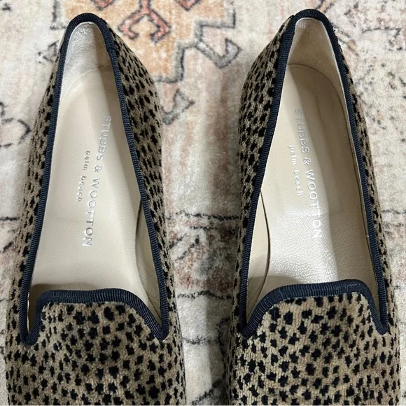 Stubbs And Wootton Loafers Slippers Shoes Velvet Size 9 - Picture 3 of 8